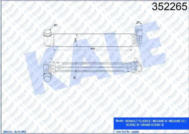 42-3529 Turbo Radyatoru (Intercooler) Renault Fluence 1.6 Dci 130 Hp 2014-